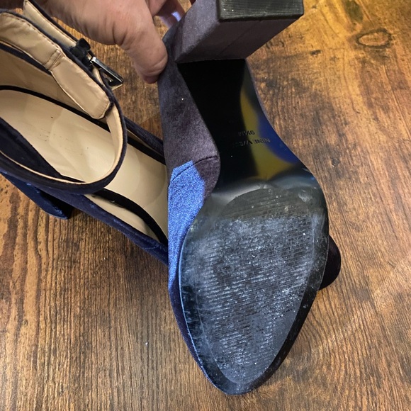 Nine West Square Heeled Velvet Heels - Picture 6 of 7